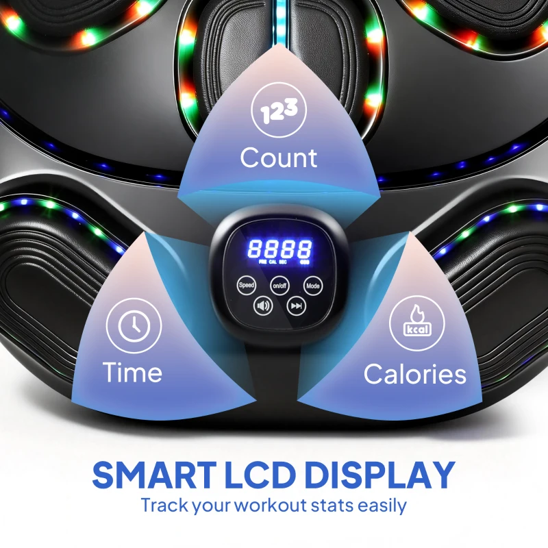 SPORTNOW Muzyczna maszyna bokserska, elektroniczna LED maszyna bokserska z podwójnymi strefami uderzenia, Bluetooth, rękawicami, 9 prędkościami