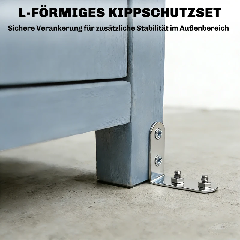 Outsunny Tuinkast Hout Weerbestendig Gereedschapsschuur met Dubbele Deur Magnetische Sluiting voor Tuin en Terras 85 x 54 x 170 cm Grijs