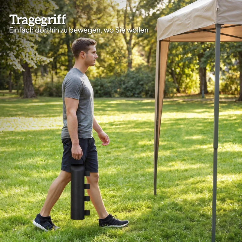 Outsunny Zestaw 8 obciążników do nóg pawilonu, 40 kg, trwałe worki z tkaniny Oxford 600D, bez piasku, czarne