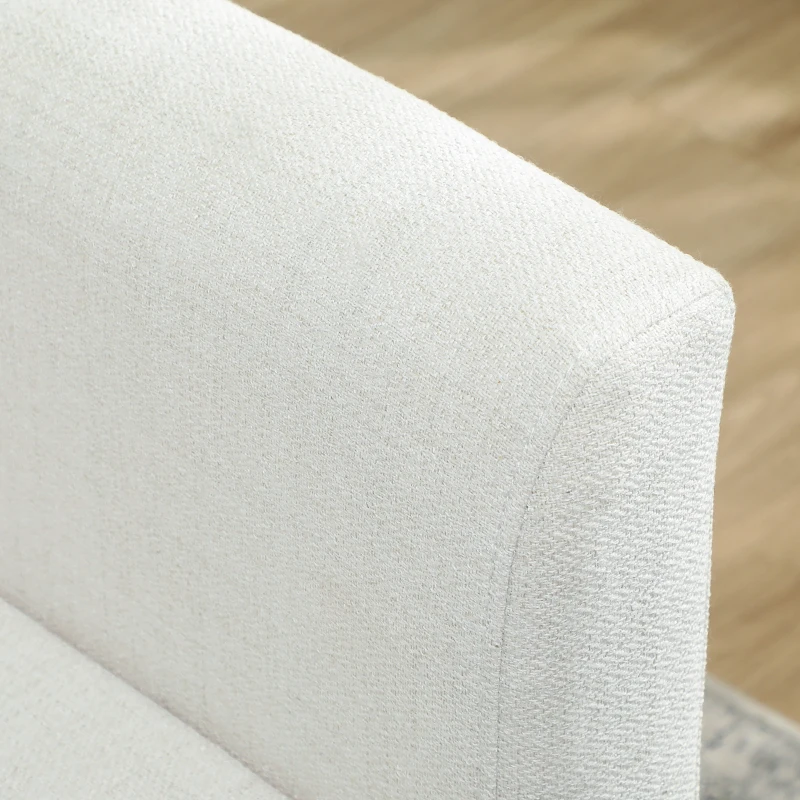 HOMCOM Divano Letto Angolare Effetto Lino con Vano Portaoggetti a Scomparsa, 192x148x86 cm, Bianco Crema