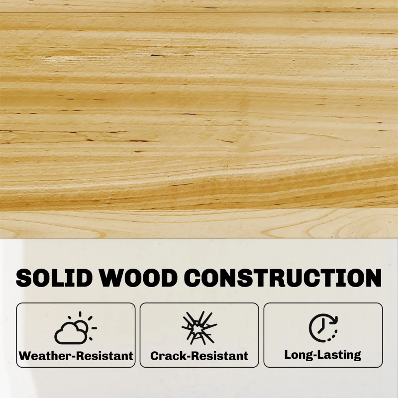 Outsunny Cajón de cultivo elevado con semillero de madera con cubierta abatible Estante Forro de tela Ergonómico