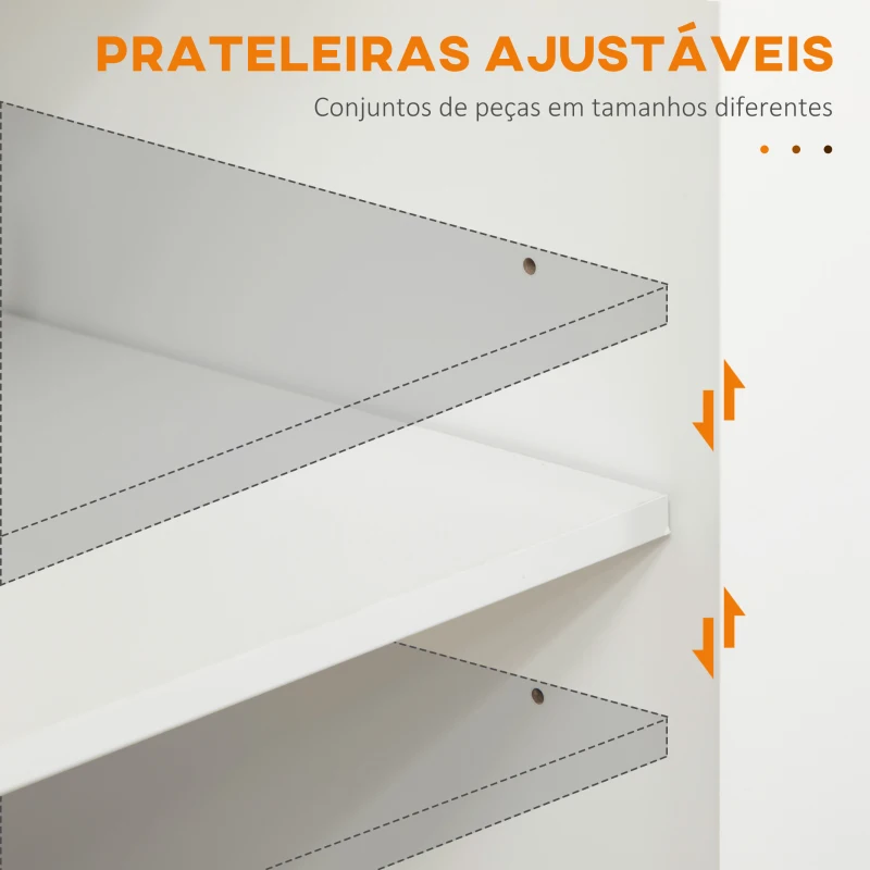 HOMCOM Carrinho de Cozinha com Prateleira Interior Ajustável Gaveta Barra e Suporte para Temperos 109x40x89 cm Branco