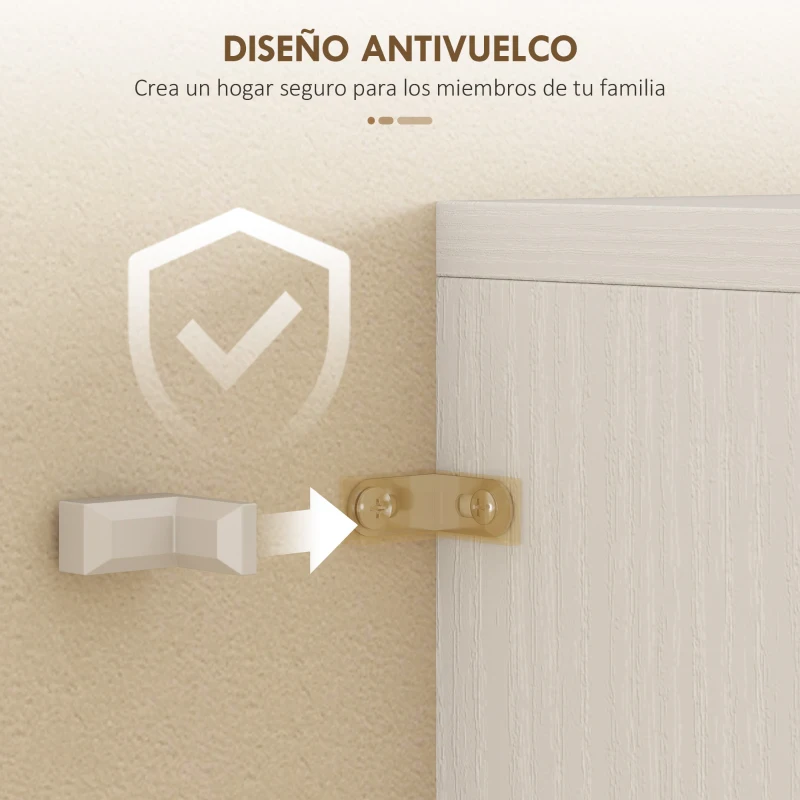 HOMCOM Alacena de Cocina con Puertas de Vidrio Cajón Estantes Ajustables para Comedor Salón 60x35x180 cm Blanco