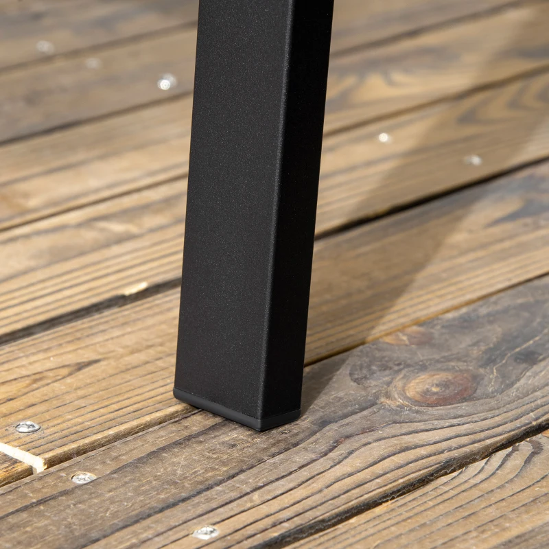 Outsunny Panchina in metallo 2 posti con motivo floreale, 127x63x83 cm, Nero