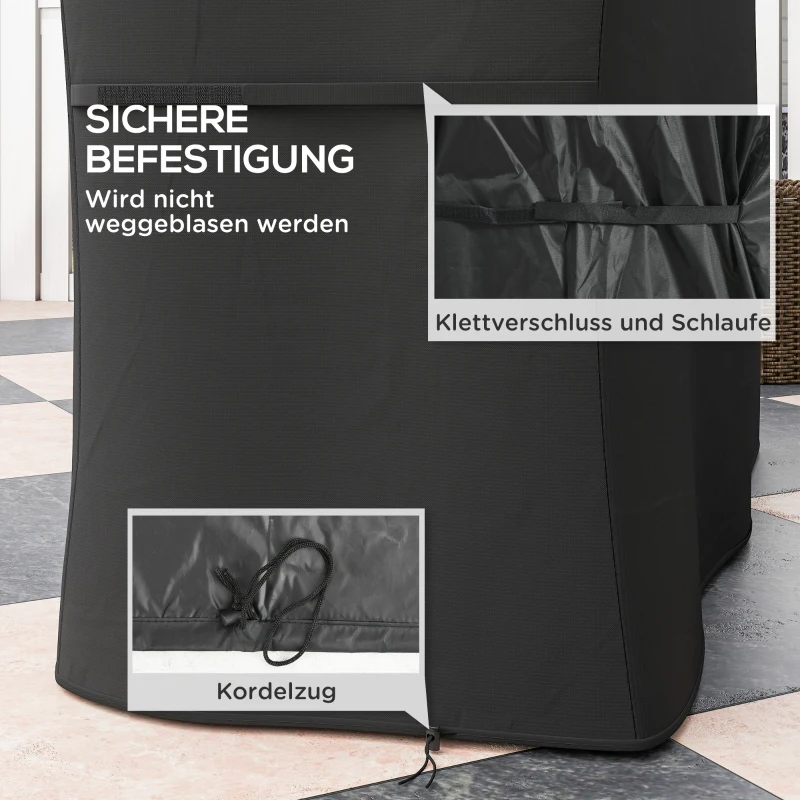 Outsunny Grillabdeckung Schutzabdeckung für Grill Grillplane, wetterbeständig, 147 x 61 x 120cm, Schwarz