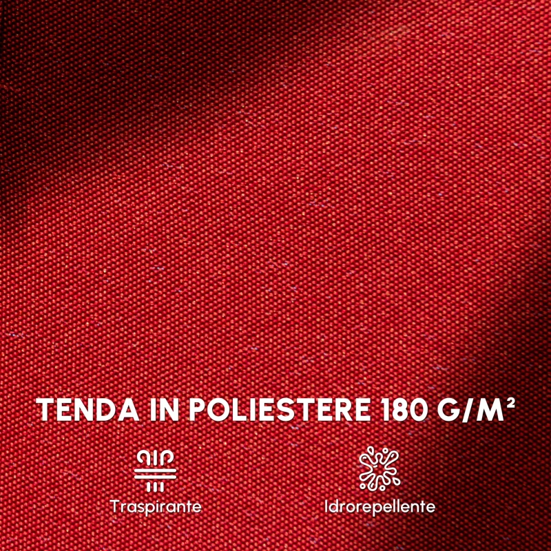 Outsunny Ombrellone da Giardino XXL 4,6L x 2,7l x 2,4H cm con Base a Croce, Apertura e Chiusura con Manovella, Acciaio e Poliestere ad Alta Densità, Rosso Bordeaux