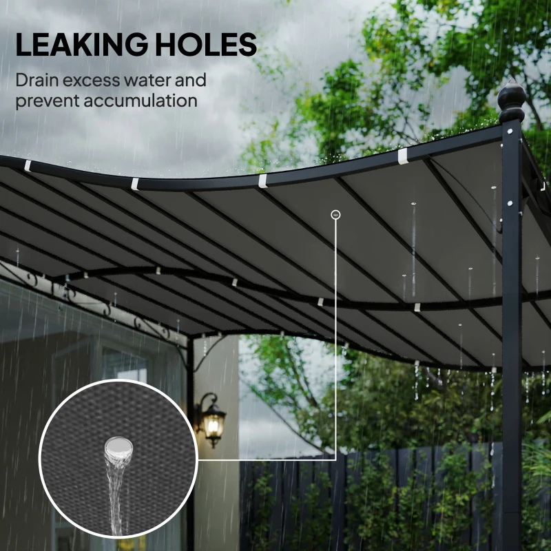 Outsunny Zastępczy dach do pergoli, osłona przeciwsłoneczna do zadaszenia tarasu, 298 x 293 cm, ciemnoszara
