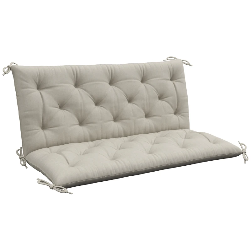 Outsunny Garden Bench Cushion, 2 Seater Swing Chair Cushion, Seat Pad with Ties for Indoor and Outdoor Use, 110 x 120 cm