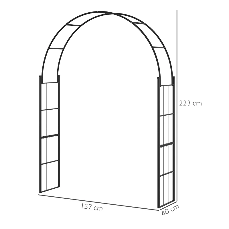 Outsunny 223cm Garden Arch Trellis, Outdoor Wedding Arbor for Ceremony for Climbing Roses, Vines and Plants