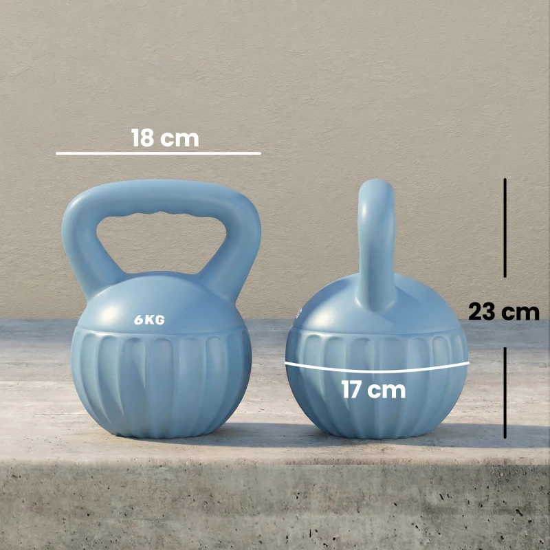 SPORTNOW Kettlebell for Strength Training Kettle Bell with Non-Slip Handle 6 kg Blue