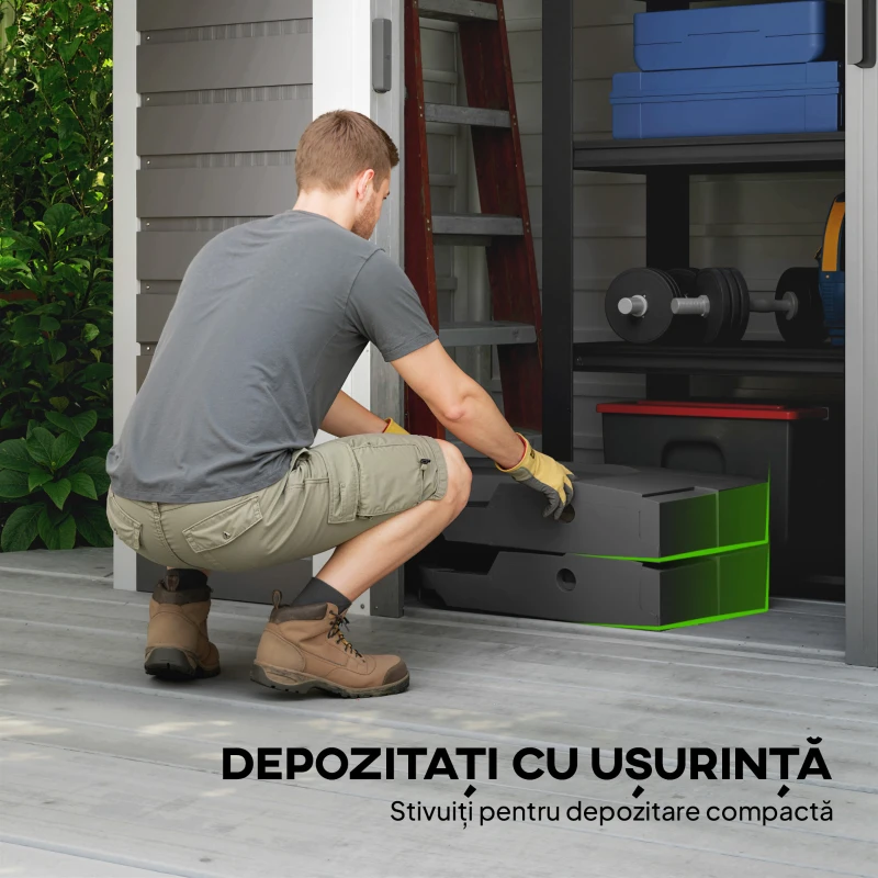 Outsunny Set 2 Greutăți pentru Bază Umbrelă cu Braț Lateral din HDPE, Reumplibile până la 105 kg, 101x101x12 cm, Negru
