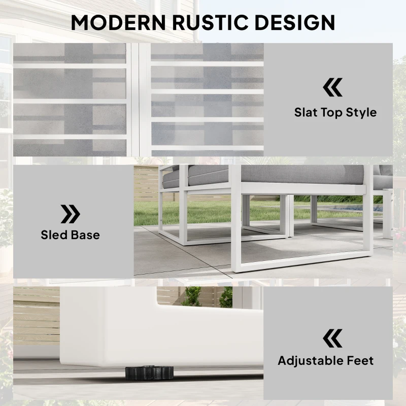 Outsunny 6 Seater Aluminium Garden Furniture Set, Garden Sofa Set with Thick Cushions for Patio and Balcony, Outdoor, Light Grey