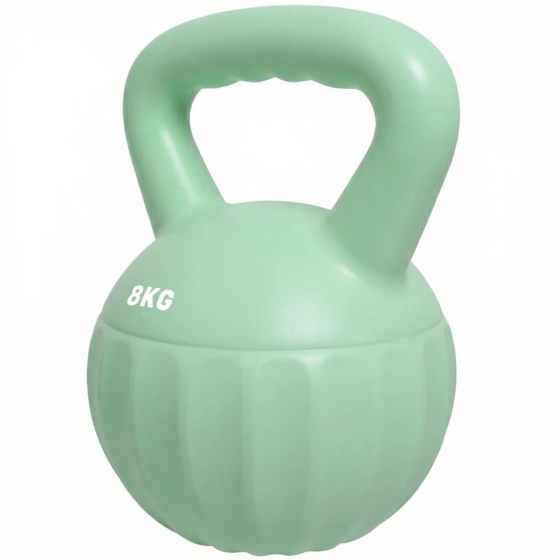 SPORTNOW Kettlebell for Strength Training Kettle Bell with Non-Slip Handle 8 kg Green