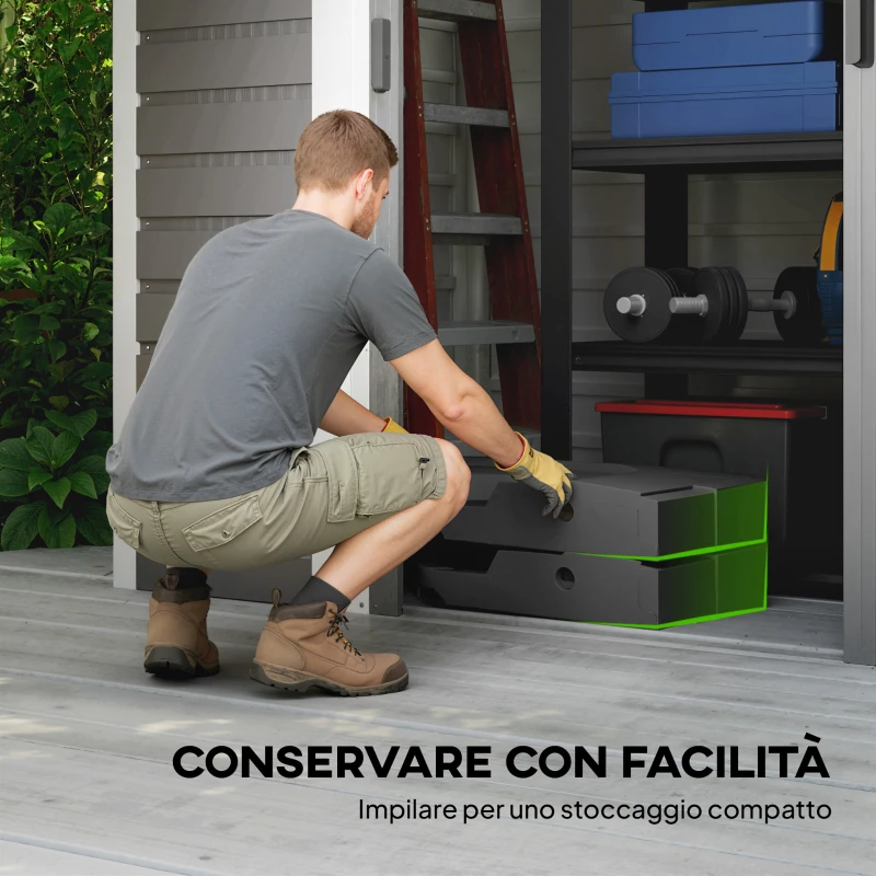 Outsunny Set 2 Pesi Base per Ombrellone a Sbalzo in HDPE, Riempibili fino a 105 kg, 101x101x12cm, Nero