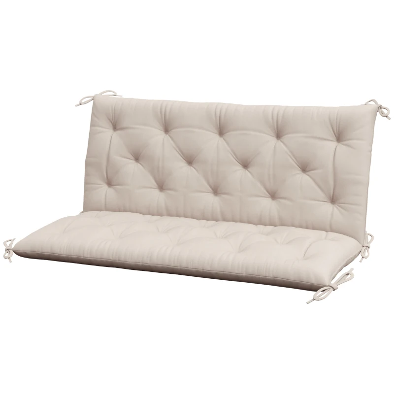 Outsunny Garden Bench Cushion, 2 Seater Swing Chair Cushion, Seat Pad with Ties for Indoor and Outdoor Use, 110 x 120 cm