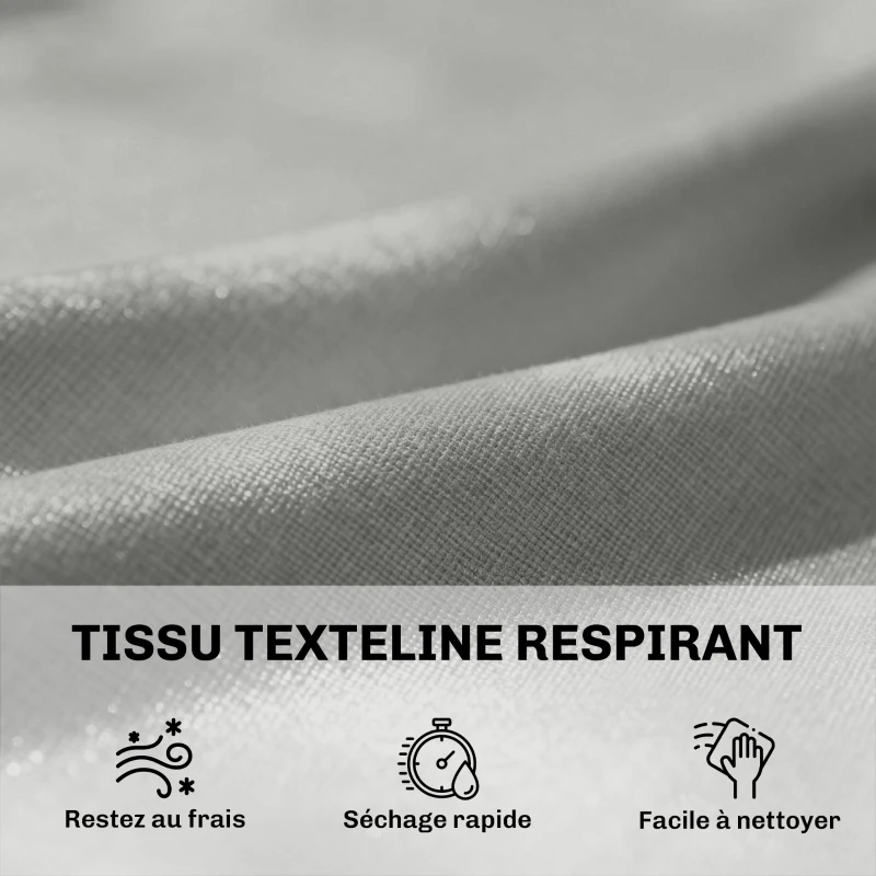 Outsunny Chaise longue en résine tressé, bain de soleil avec dossier réglable 5 positions et appui-tête, 198 x 61 x 44 cm, gris