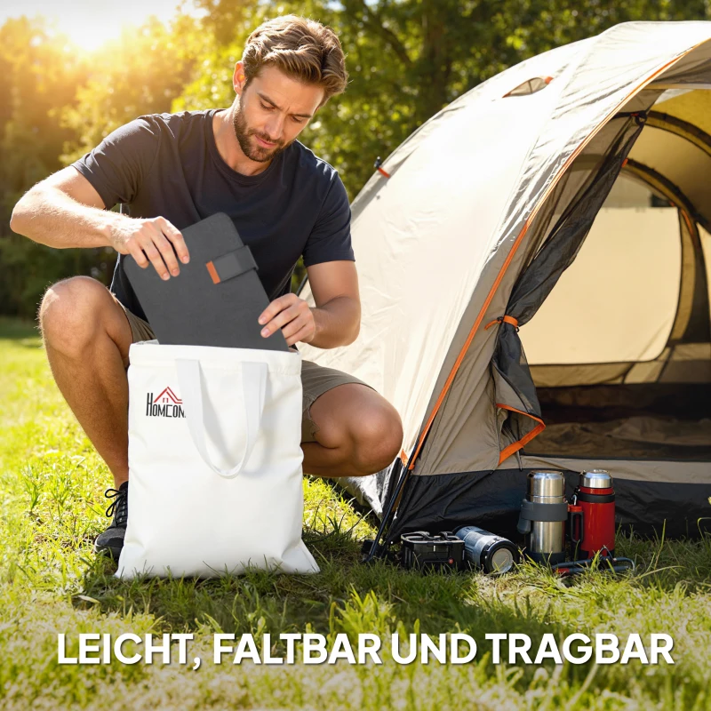 HOMCOM Tragbares Solarpanel, 36W Schnellladung, wasserdicht, faltbar, Ladegerät, Grau