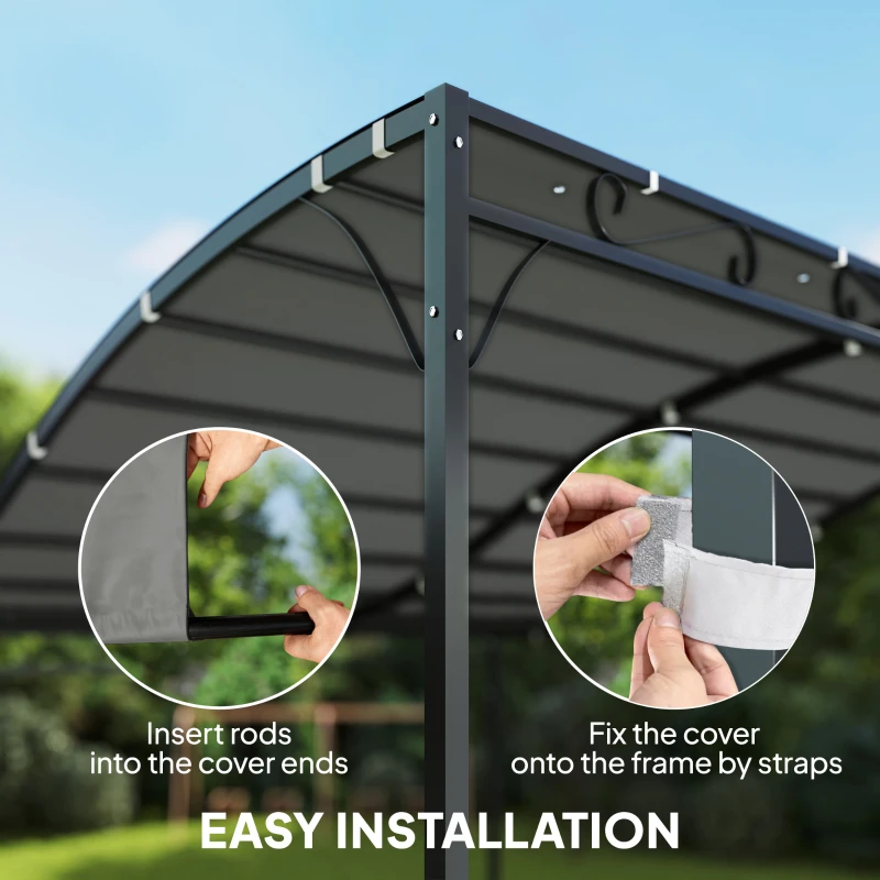Outsunny Zastępczy dach do pergoli, osłona przeciwsłoneczna do zadaszenia tarasu, 298 x 293 cm, ciemnoszara