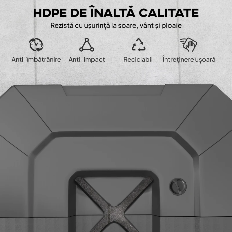 Outsunny Set 2 Greutăți pentru Bază Umbrelă cu Braț Lateral din HDPE, Reumplibile până la 105 kg, 101x101x12 cm, Negru