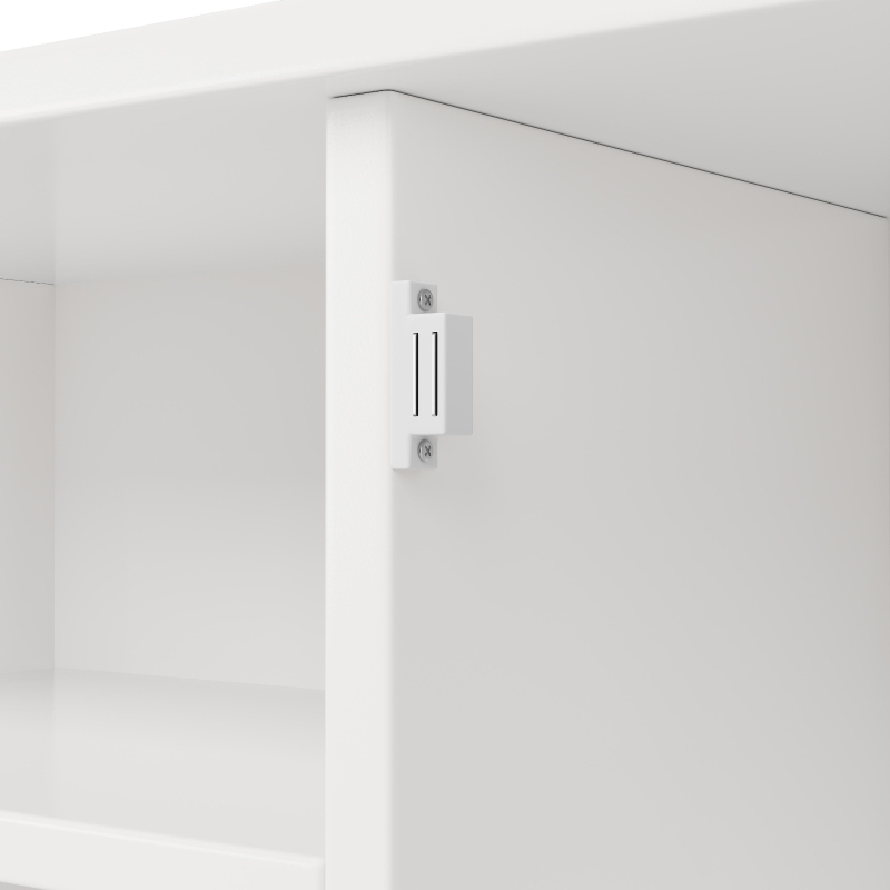 Tall Kitchen Cabinet with Wine Rack and Adjustable Shelves, Spacious Kitchen Cupboard with Doors and Drawers, 120L x 40W x 188H cm, White