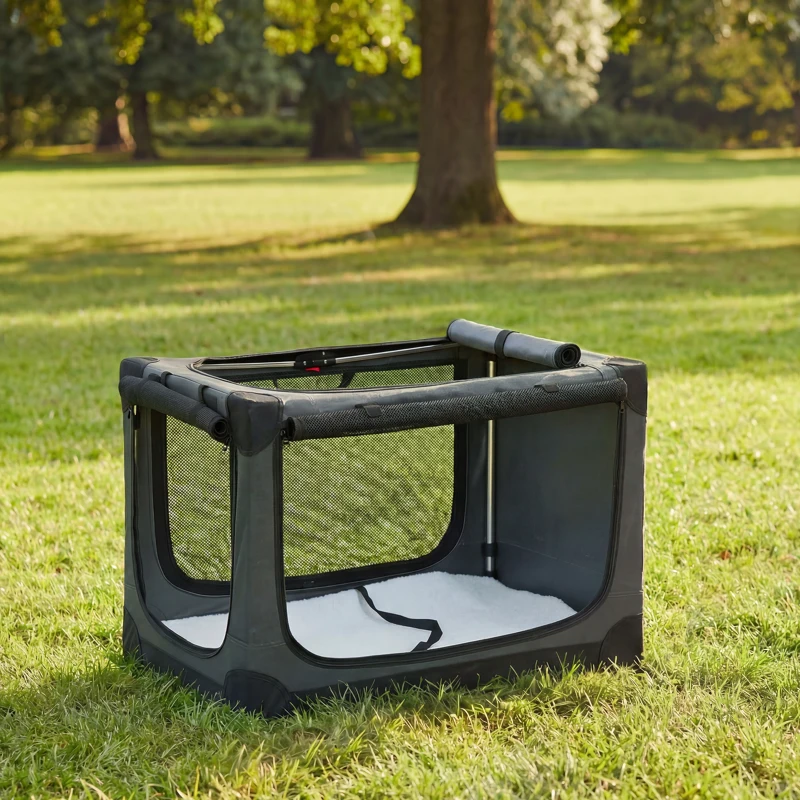 PawHut Transportadora Macia para Cães e Gatos Dobrável com Almofada Capa Lavável Portas em Oxford Respirável 600D 76x54x54 cm Verde