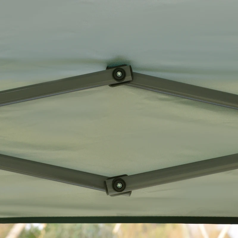 Outsunny Pavilion pliabil 300x300 cm, cort de grădină cu geantă de transport cu roți, impermeabil, cadru din oțel, pentru exterior, petreceri, camping, verde