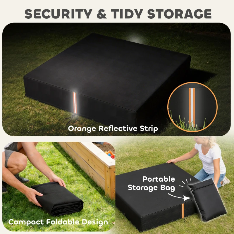 AIYAPLAY Sandbox Cover, Square Sandpit Cover Waterproof Dustproof UV Protection, Sandbox Canopy with Drawstring and Elastic Band