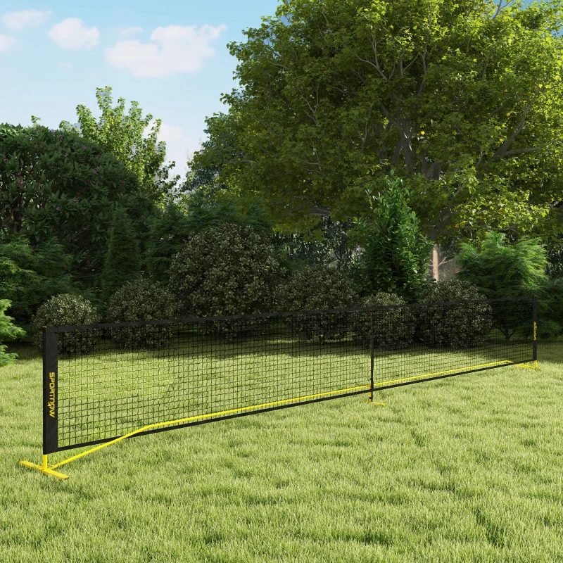 SPORTNOW Rete da Pickleball Portatile, Telaio in Metallo e Rete in Tessuto, 670x60x92 cm, Giallo e Nero