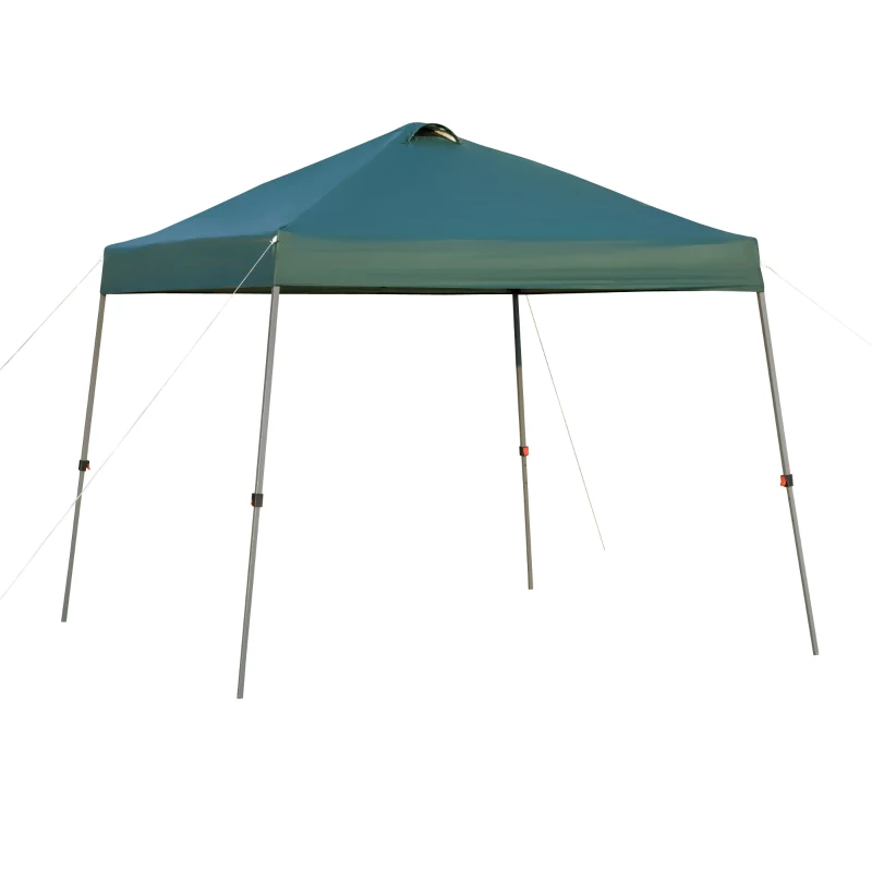 Outsunny Pavilion pliabil 300x300 cm, cort de grădină cu geantă de transport cu roți, impermeabil, cadru din oțel, pentru exterior, petreceri, camping, verde