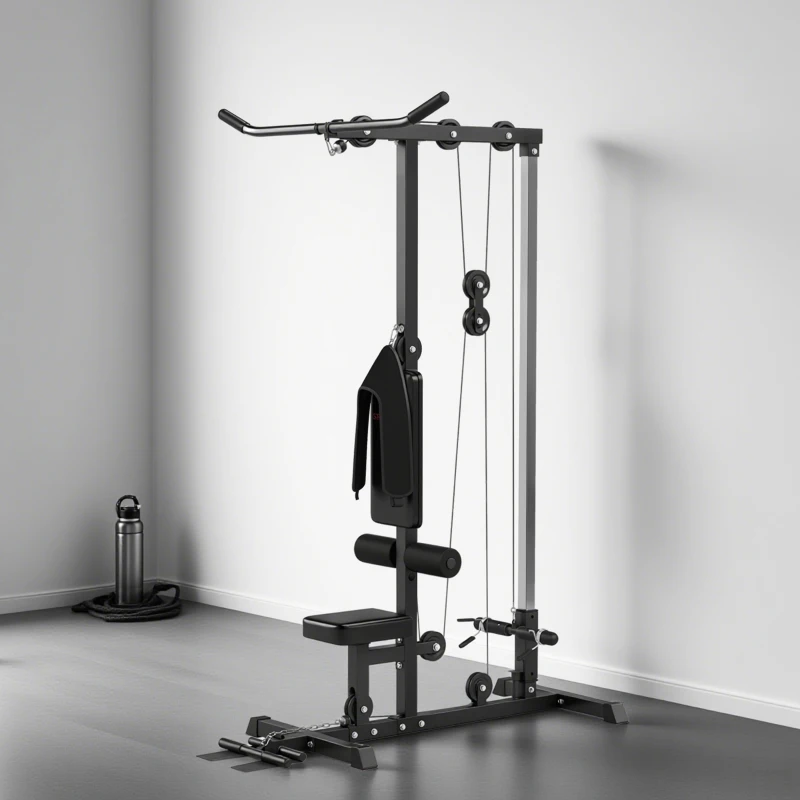 SPORTNOW Stazione multifunzione per casa, attrezzo fitness senza pesi in acciaio e similpelle, 140x108x197 cm, nero