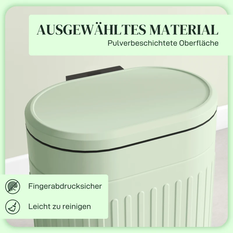 HOMCOM Afvalemmer 20L Pedaalemmer met Deksel Voetpedaal Uitneembare Binnenemmer Soft-Close Functie 36,5 x 31,2 x 45 cm, Groen