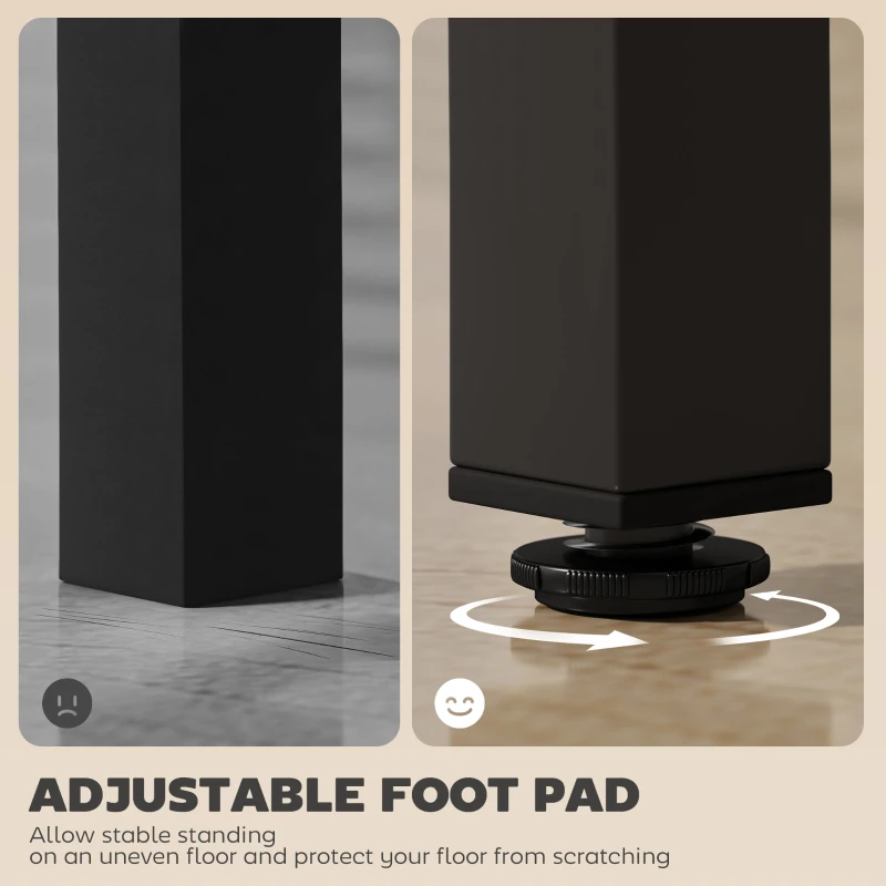 HOMCOM Rectangular Bar Table, Marble Effect Pub Coffee Table for Small Space, Breakfast Dining, Black Marble Effect