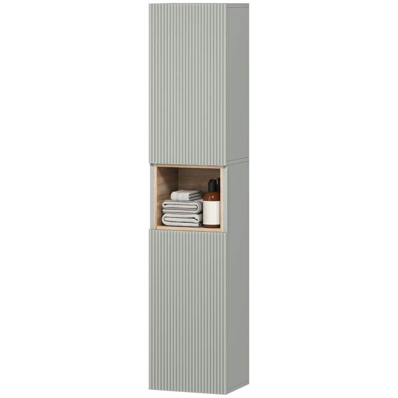 HOMCOM Colonna bagno stretta con ripiani regolabili e 2 ante, 30x24x140 cm, Verde