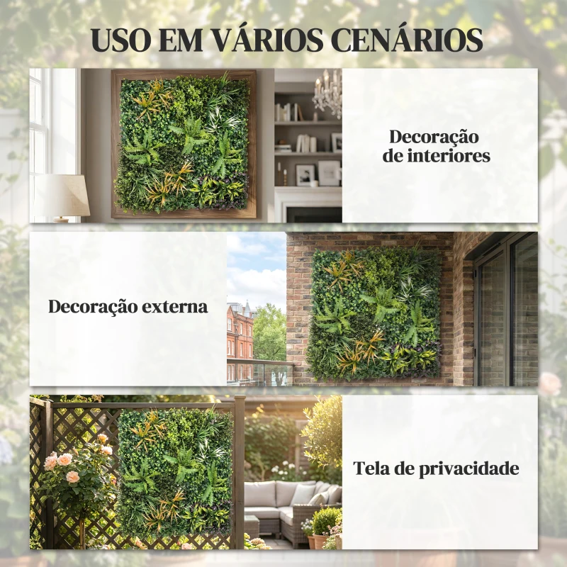 Outsunny Sebe Artificial para Ocultação de Jardim em Rolo 1x1 m Vedação de Privacidade de Hera Artificial para Varanda Exterior