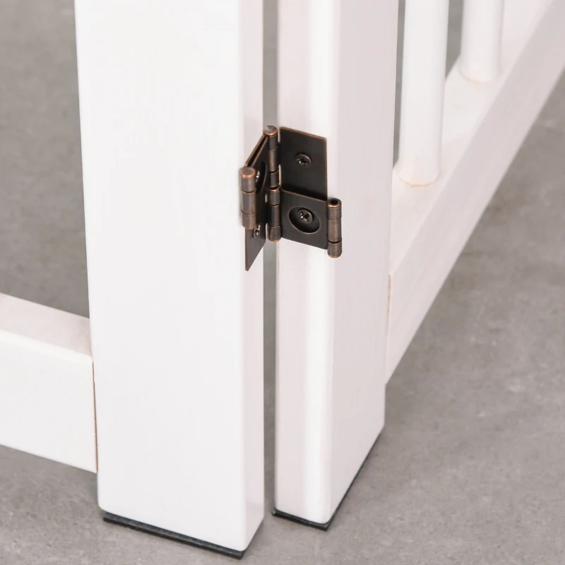PawHut Cancello divisorio per cani Autoportante con piedi, per porte Scale e Porte, Cucina e Corridoio, 220x91 cm, Bianco