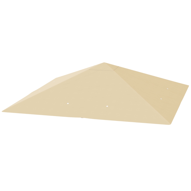 Outsunny Acoperiș de schimb pentru pavilion 3 x 3 m rezistent la apă acoperiș pavilion UPF30+ husă de schimb țesătură Oxford, 370 g/m², Bej