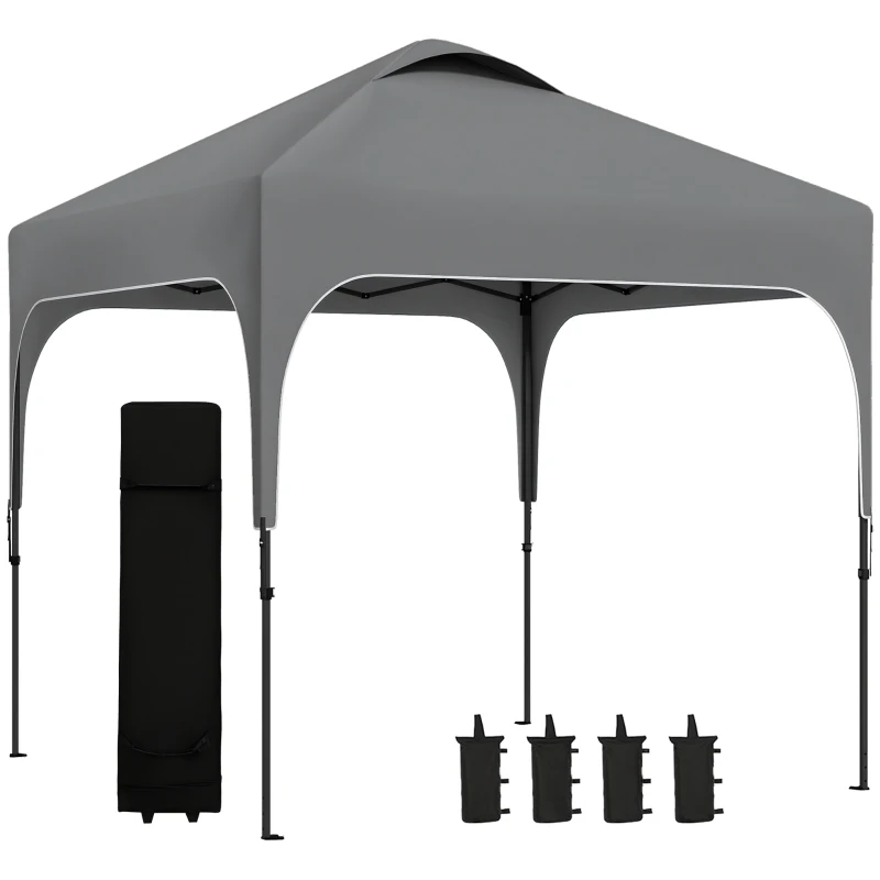 Outsunny Pavilion de grădină Pop-up pliant 2,5 x 2,5 m înălțime reglabilă țesătură Oxford anti UV50+ cadru din oțel sac de transport