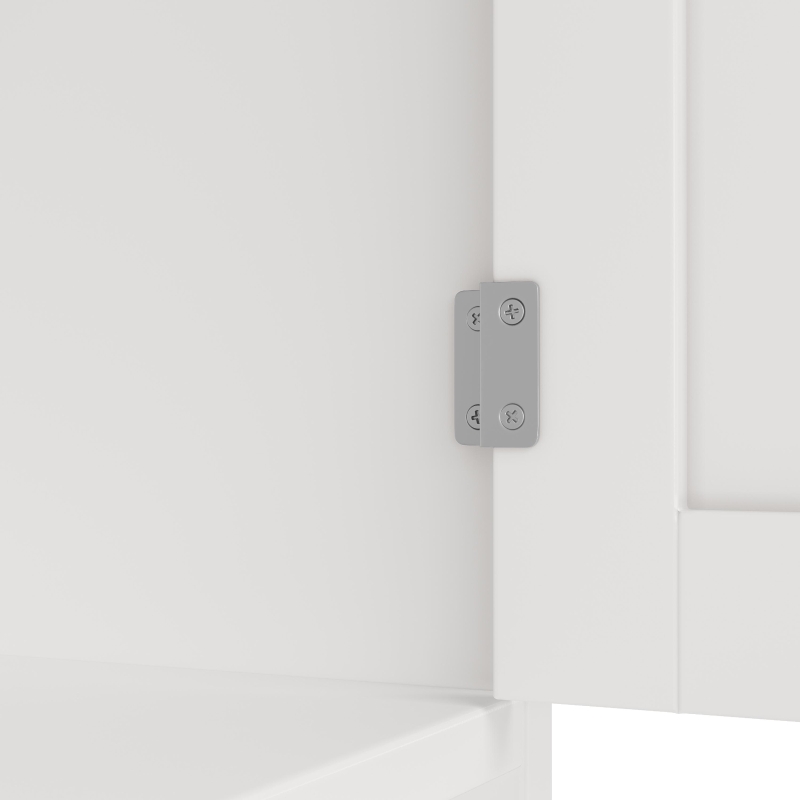 Tall Kitchen Cabinet with Wine Rack and Adjustable Shelves, Spacious Kitchen Cupboard with Doors and Drawers, 120L x 40W x 188H cm, White