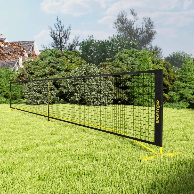 SPORTNOW Rete da Pickleball Portatile, Telaio in Metallo e Rete in Tessuto, 670x60x92 cm, Giallo e Nero