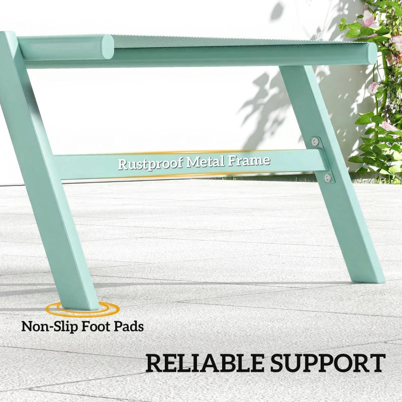 Outsunny Conjunto 2 Espreguiçadeiras com Mesa Lateral, Espreguiçadeira de Jardim com Encosto Ajustável.