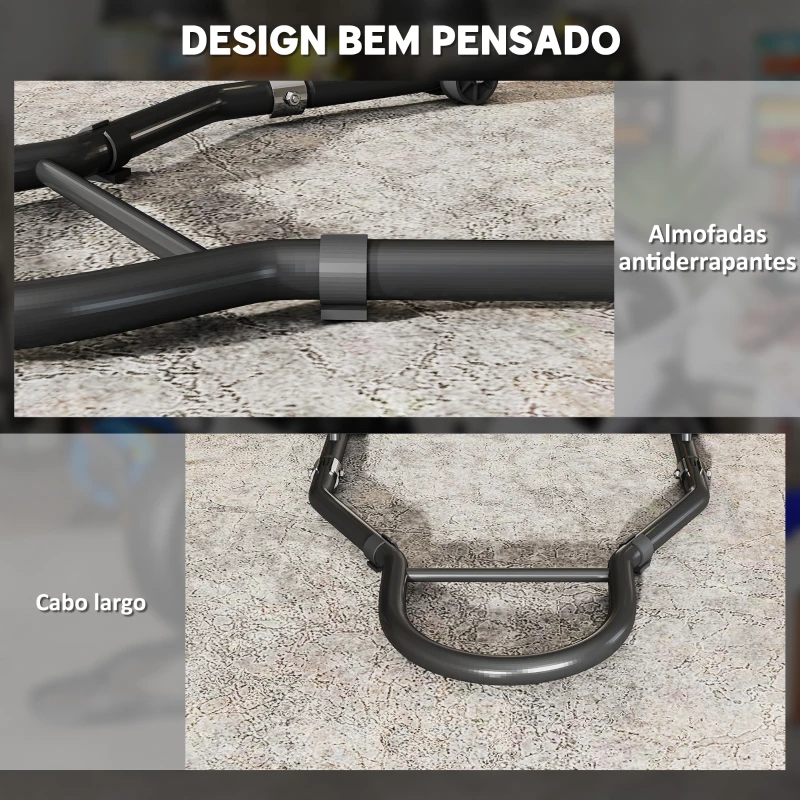 HOMCOM Cavalete de Moto Carga de 390 kg Suporte Dianteiro e Traseiro Universal Elevador de Moto em Aço com Rodas Preto