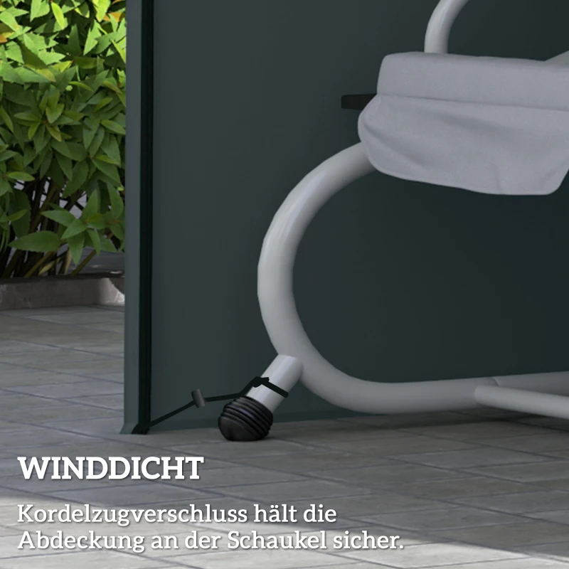 Outsunny Hollywoodschommelhoes 3-zits Waterdicht Beschermhoes voor Tuinschommel, Oxford Weefsel, 220 x 125 x 172 cm, Grijs