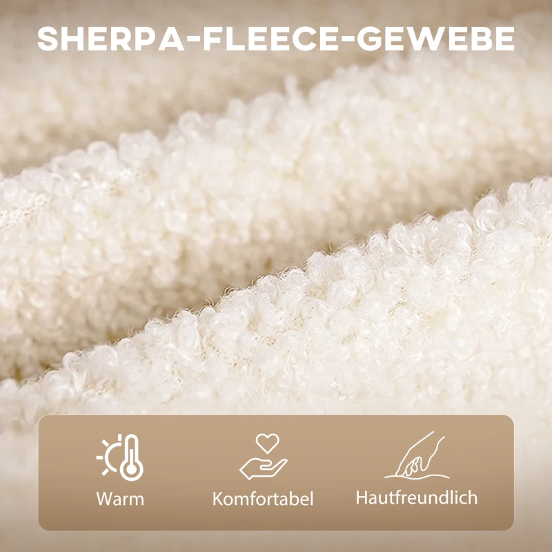 HOMCOM Schaukelstuhl im Retro-Design, Massivholz, Sessel, Relaxsessel, 98 cm x  71 cm x 101 cm, Beige(m-7)