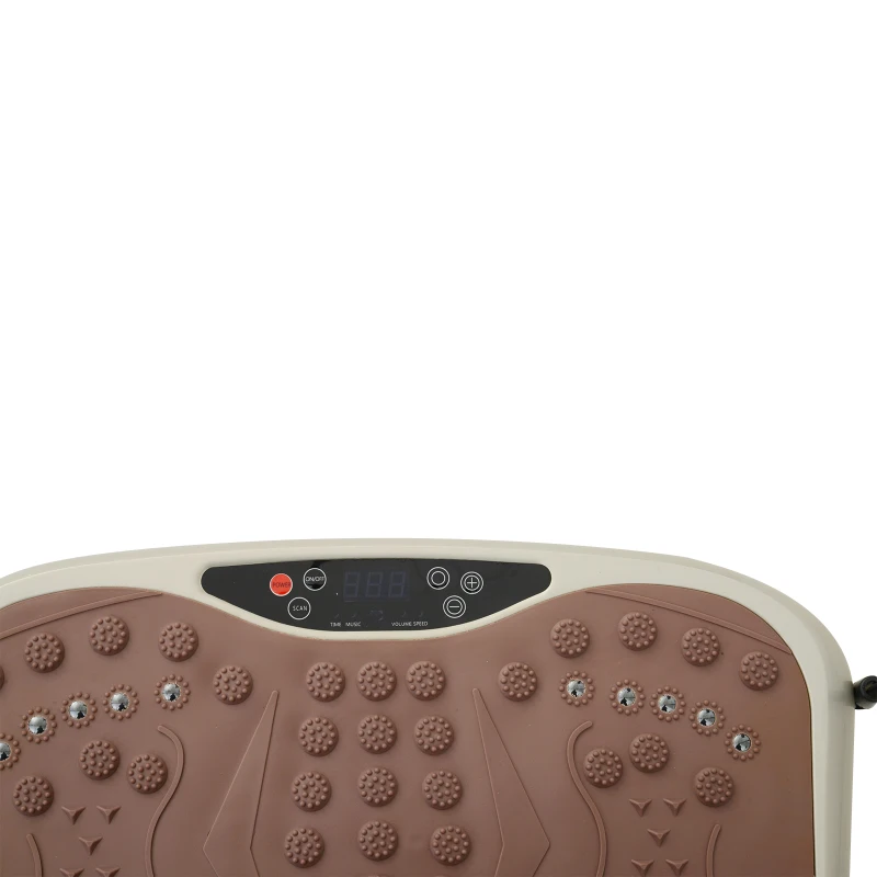 HOMCOM Pedana Vibrante Trainer a vibrazione con Display LED, Altoparlante, USB, Bande di Allenamento e Telecomando, 54x33x14 cm, Nero