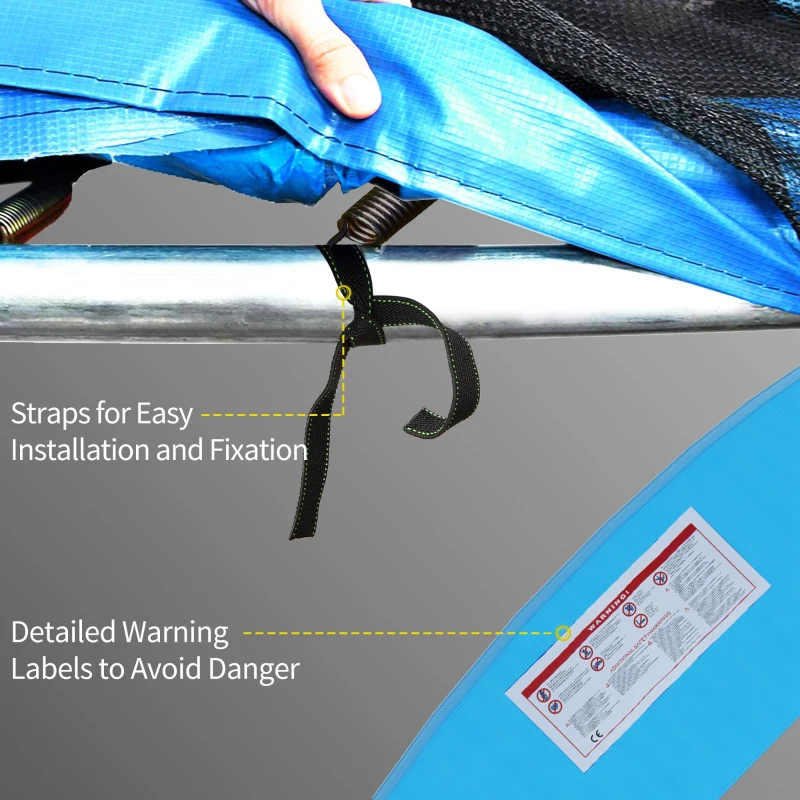 HOMCOM 12ft Trampoline Accessories Safety Pad Φ366cm Replacement Surround Padding Thick Foam Pads Light Blue