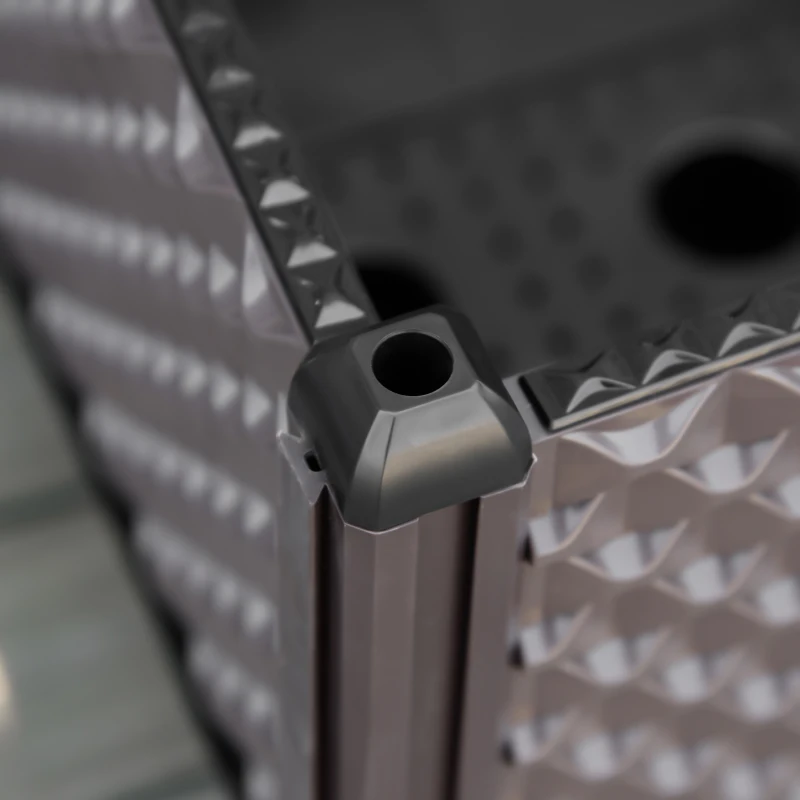 Outsunny Jardinieră din plastic cu roți și orificii de drenaj pentru cultivarea plantelor în exterior 50x50x33 cm Marrón