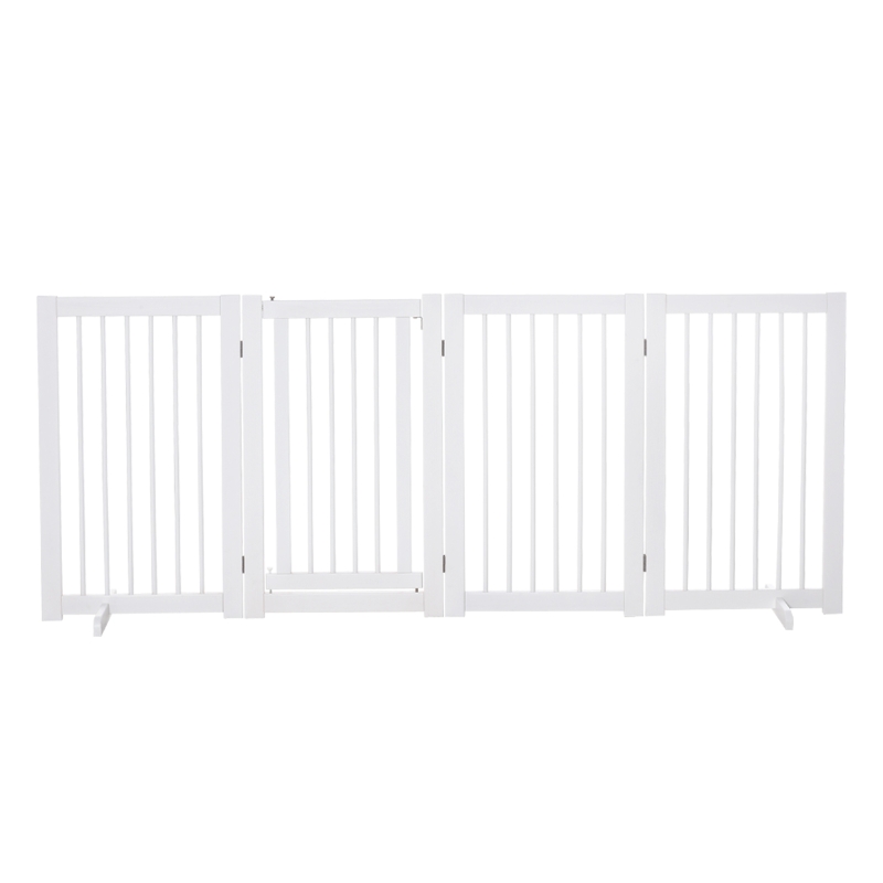 PawHut Cancello divisorio per cani Autoportante con piedi, per porte Scale e Porte, Cucina e Corridoio, 220x91 cm, Bianco