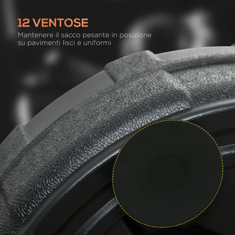 SPORTNOW Punching Ball da Terra con Base Riempibile e Ventose, Altezza Regolabile da 147-165 cm, Nero