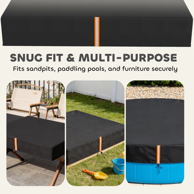 AIYAPLAY Sandbox Cover, Square Sandpit Cover Waterproof Dustproof UV Protection, Sandbox Canopy with Drawstring and Elastic Band
