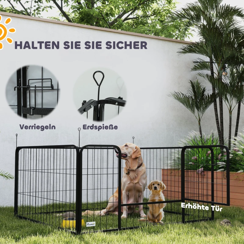 PawHut Wurfkiste für Welpen mit Unterlage, winddichtem Oxford-Gewebe, für mittelgroße große Hunde, 122x122x60 cm Schwarz